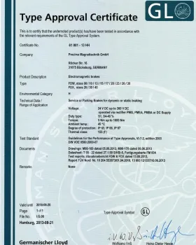 Germanischer Lloyd Type Approval Certificate
