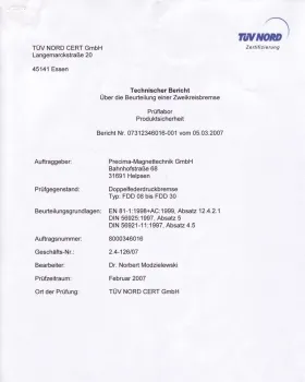 EN 81 für Doppelbremsen FDD